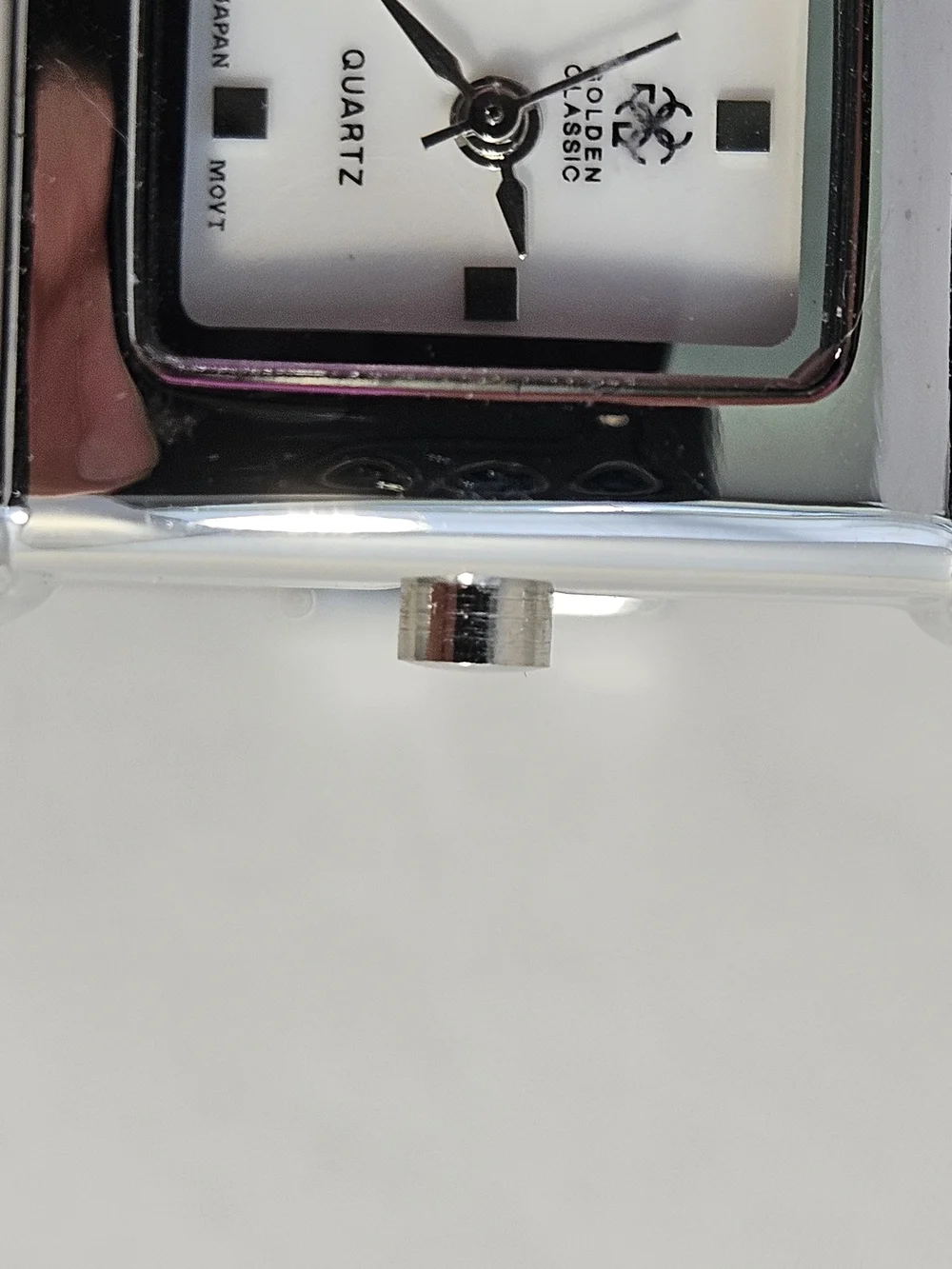 Golden Classic Women's Square Crystal Accent Watch